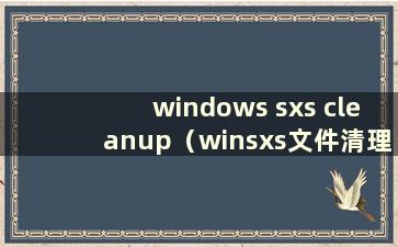 windows sxs cleanup（winsxs文件清理）